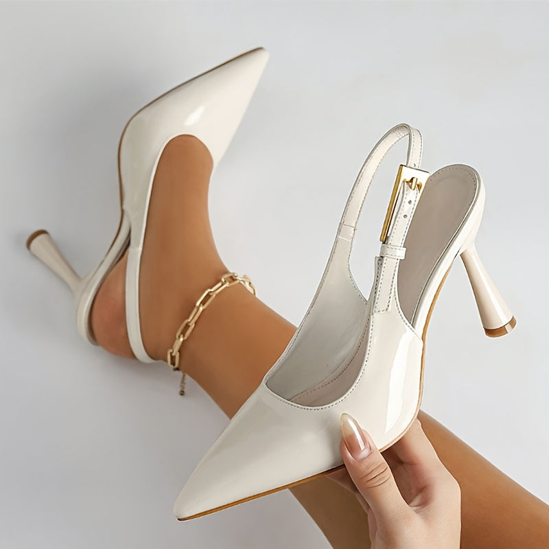 Escarpins femme tendance – bout pointu, bride cheville, légers, respirants, durables, polyvalents et confortables, style minimaliste à talons stilettos