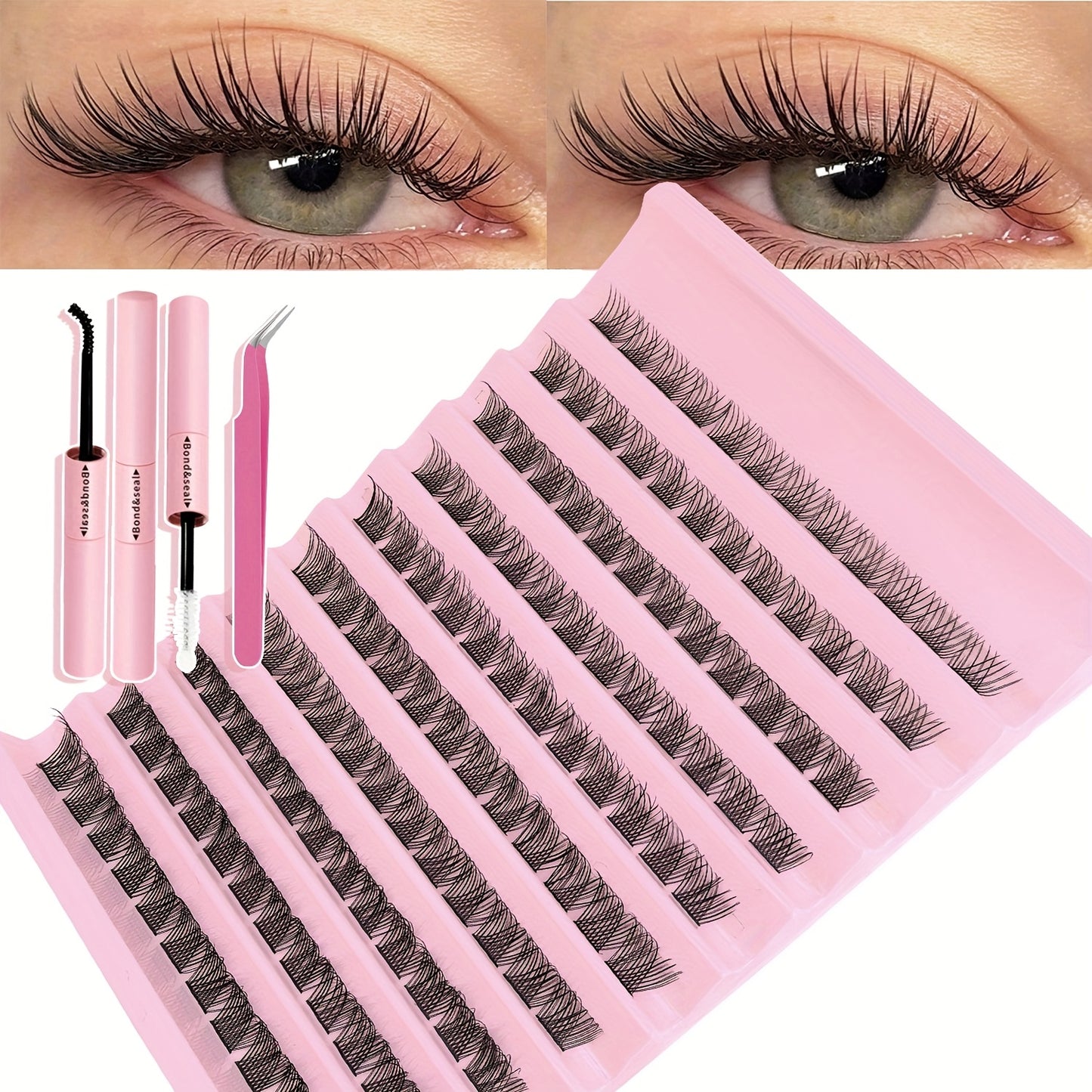 Kit Faux Cils — Inclus Pince de Précision et Solution de Collage