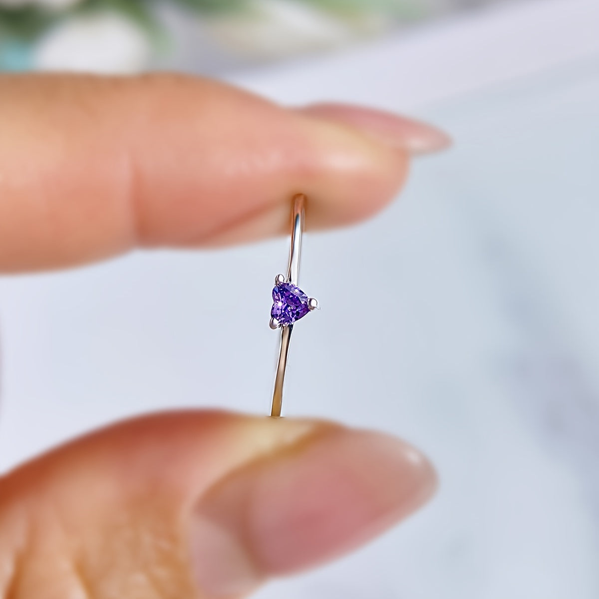 1pc minimalist heart ring S925 Sterling Silvery Promise Wedding EngaSynthetic Gemstoneent Rings for Women Wedding Season Jewelry Anniversary Solitaire Ring Thanksgiving Valentine's Day Gift for Ladies