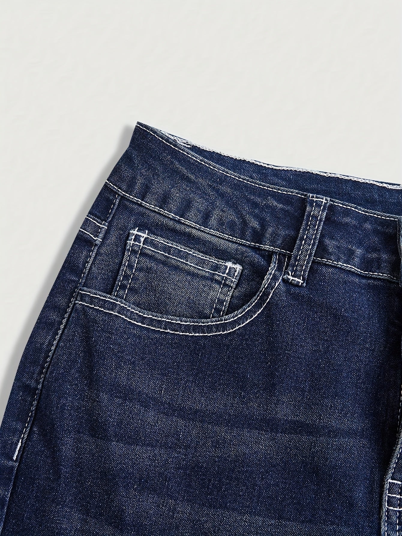 Jeans Femme Évasé Extensible Bell-Bottom Non Transparent Bleu Classique Lavable Décontracté et Formel Toute Saison Polyvalent