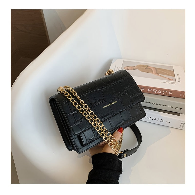 Sac bandoulière blanc femme, chaîne dorée, matelassé, fermeture pression, doublure tissu