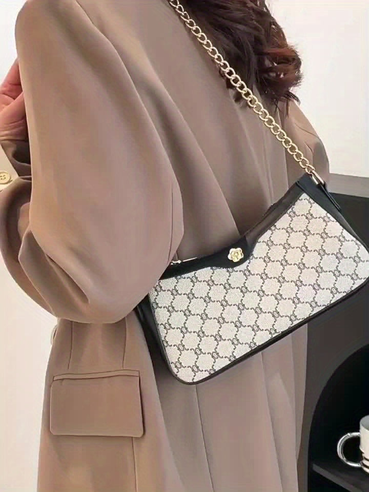 Sac Bandoulière Vintage Européen pour Femme – Sac à Main Rétro Noir avec Finitions Dorées, Bandoulière Détachable et Fermeture Éclair, Léger et Élégant pour Soirées ou Usage Quotidien, Style Luxueux Sans Entretien