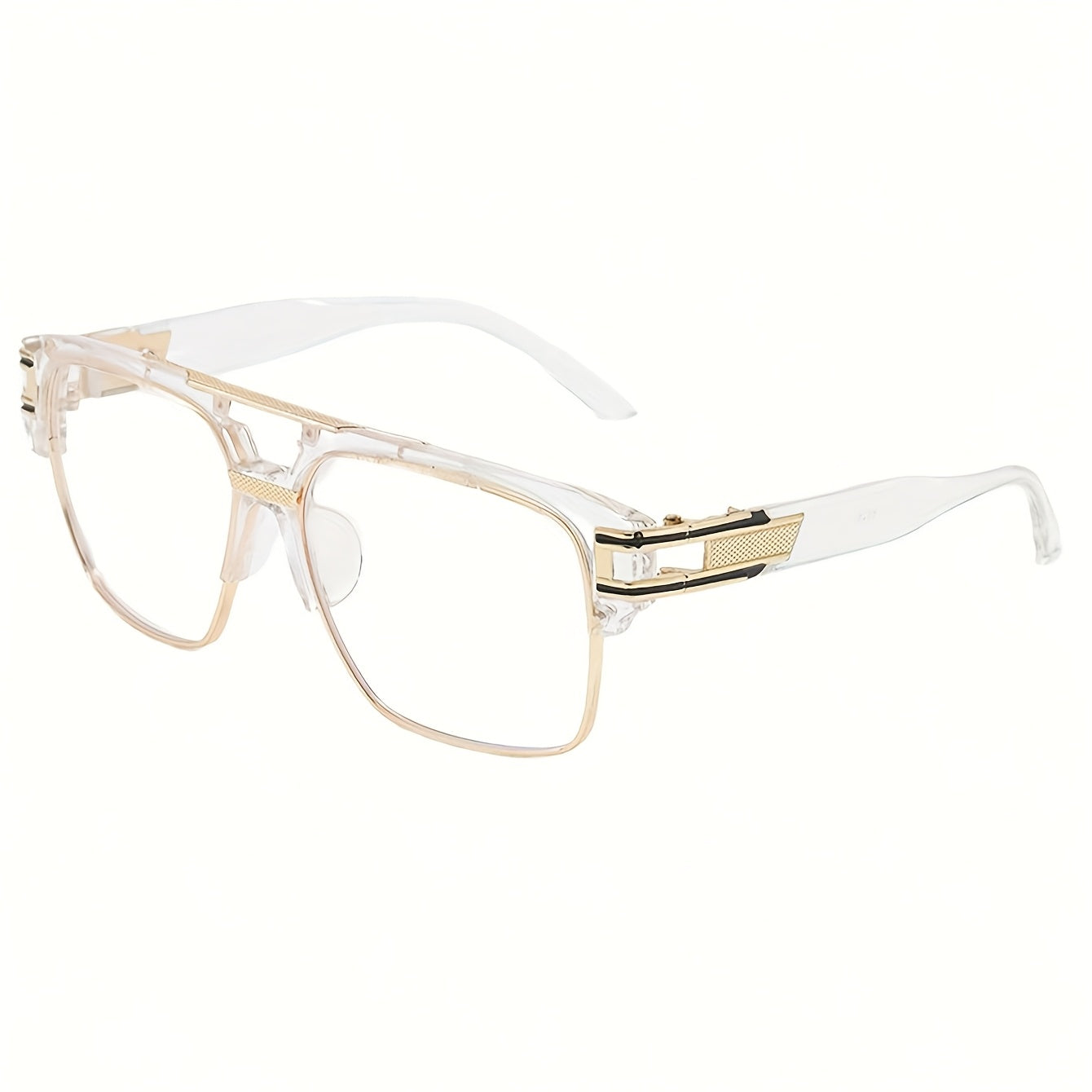 1pc Retro Square Frame Glasses for Women & Men - Metal Hinges, Lightweight Full-Rim Unisex Design, Non- Decorative Eyewear for, Casual & Formal Outfits, Stylish Glasses, Trendy Eyewear, Metallic Accents, Sleek Lenses