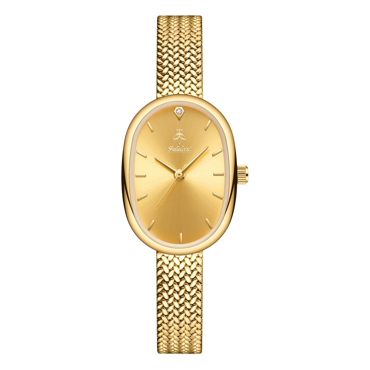 Montre quartz élégante femme – cadran ovale classique, motif feuille, bracelet style bracelet, livrée avec boîte cadeau, accessoire indispensable et tendance, idée cadeau Saint-Valentin