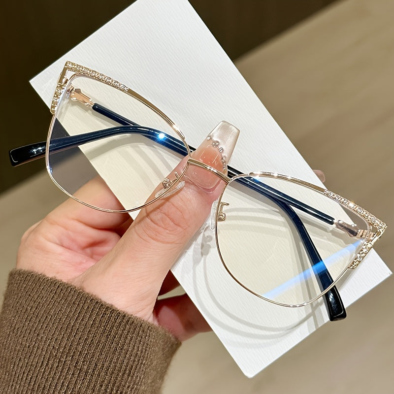1 Paire de Lunettes Demi-Monture – Design Ovale Métallique Rétro et Tendance