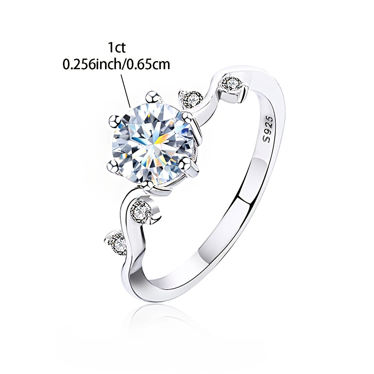 This Is a Dazzling 1-Carat Moissanite Ring Made of S925 Sterling Silver, Perfect As a Promise Ring, Wedding Or Engagement Ring for Women. It Is Ideal for Wedding Season, Anniversaries, And Makes a Luxurious Gift for Occasions
