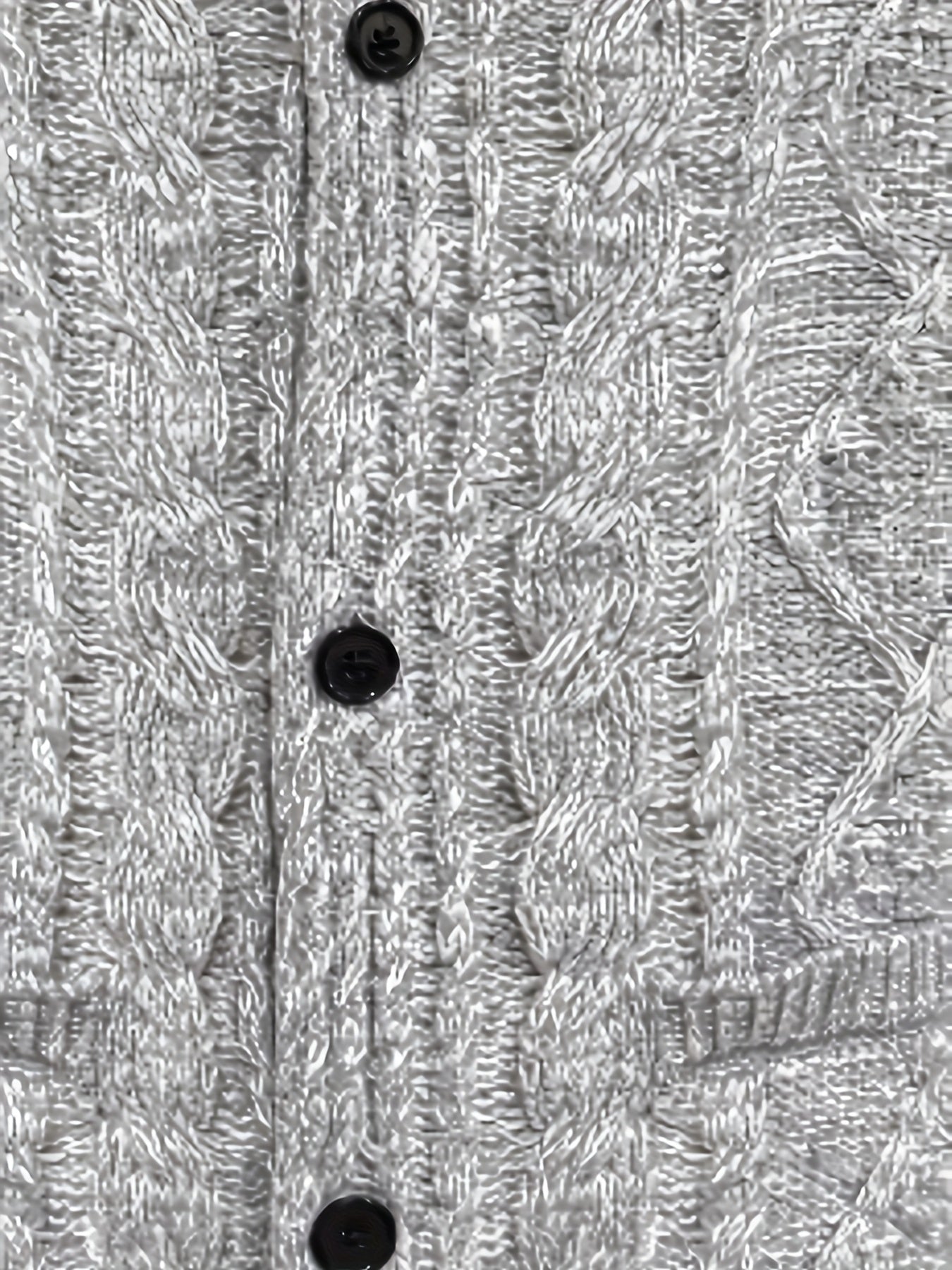 Men's casual sports sweater, solid color chunky knit cardigan with a relaxed stand-up collar design, crafted from thick knitted fabric for a textured and dimensional look. Features single-breasted buttons and pocket details,