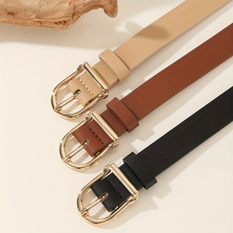 Lot de 3 ceintures décontractées polyvalentes pour femmes – Pour pantalons, manteaux et chemises, ceintures simples et stylées, accessoire de taille quotidien, design minimaliste, ceinture élégante, matériau durable, ceintures de haute qualité
