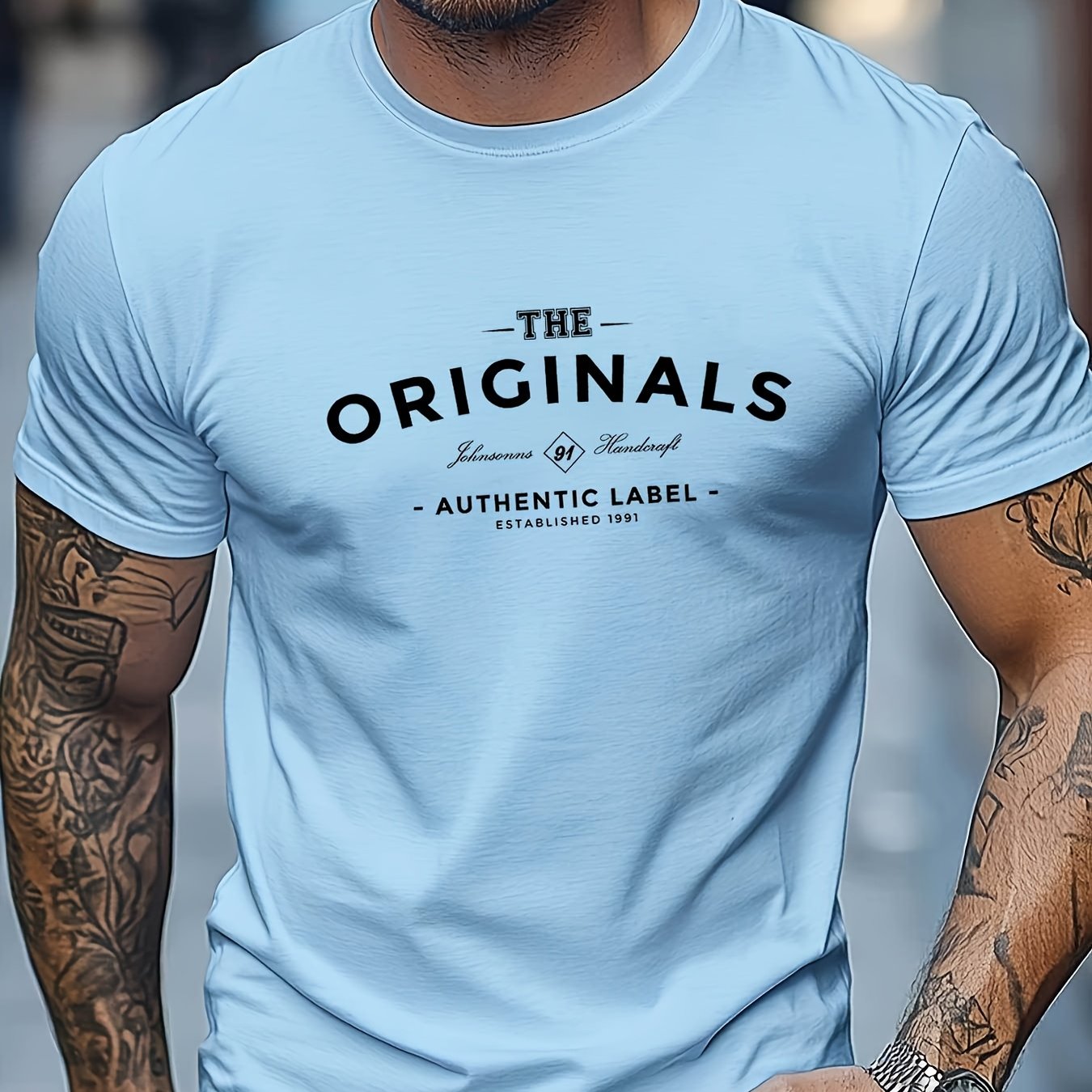 Men's Original Text Graphic T-Shirt - Dark Gray with White Lettering - Breathable Summer Tee - Authentic Label Design - Casual Everyday Shirt for Men