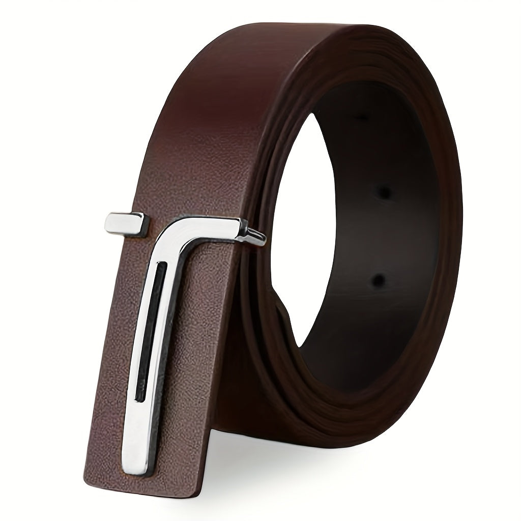 Ceinture femme nouvelle génération– Faux cuir avec boucle à main, design minimaliste et contrasté, ceinture fine avec boucle carrée, polyvalente pour tenue décontractée