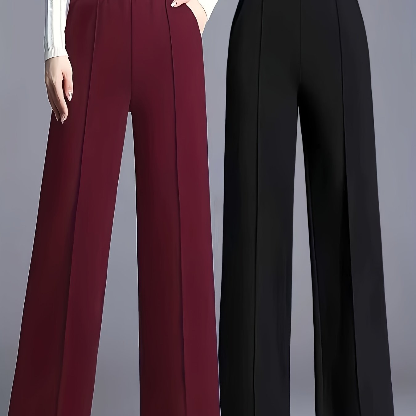 Ensemble Deux-Pièces Femme – Pantalon Long Élégant avec Poches