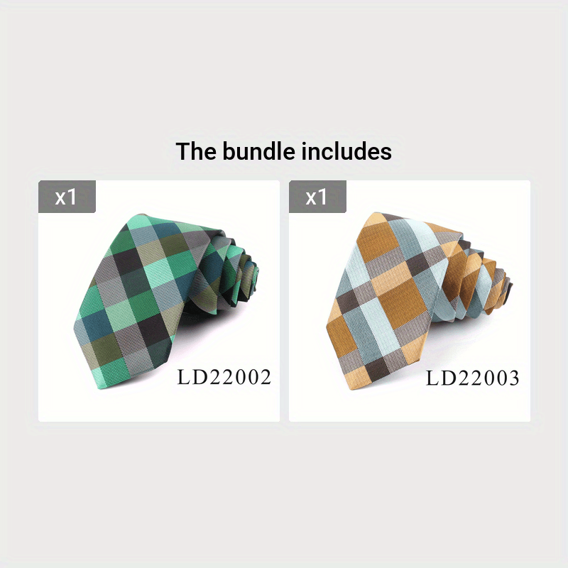 Cravate Homme – Motif Carreaux Classique, Polyester Résistant, Couleurs Vives