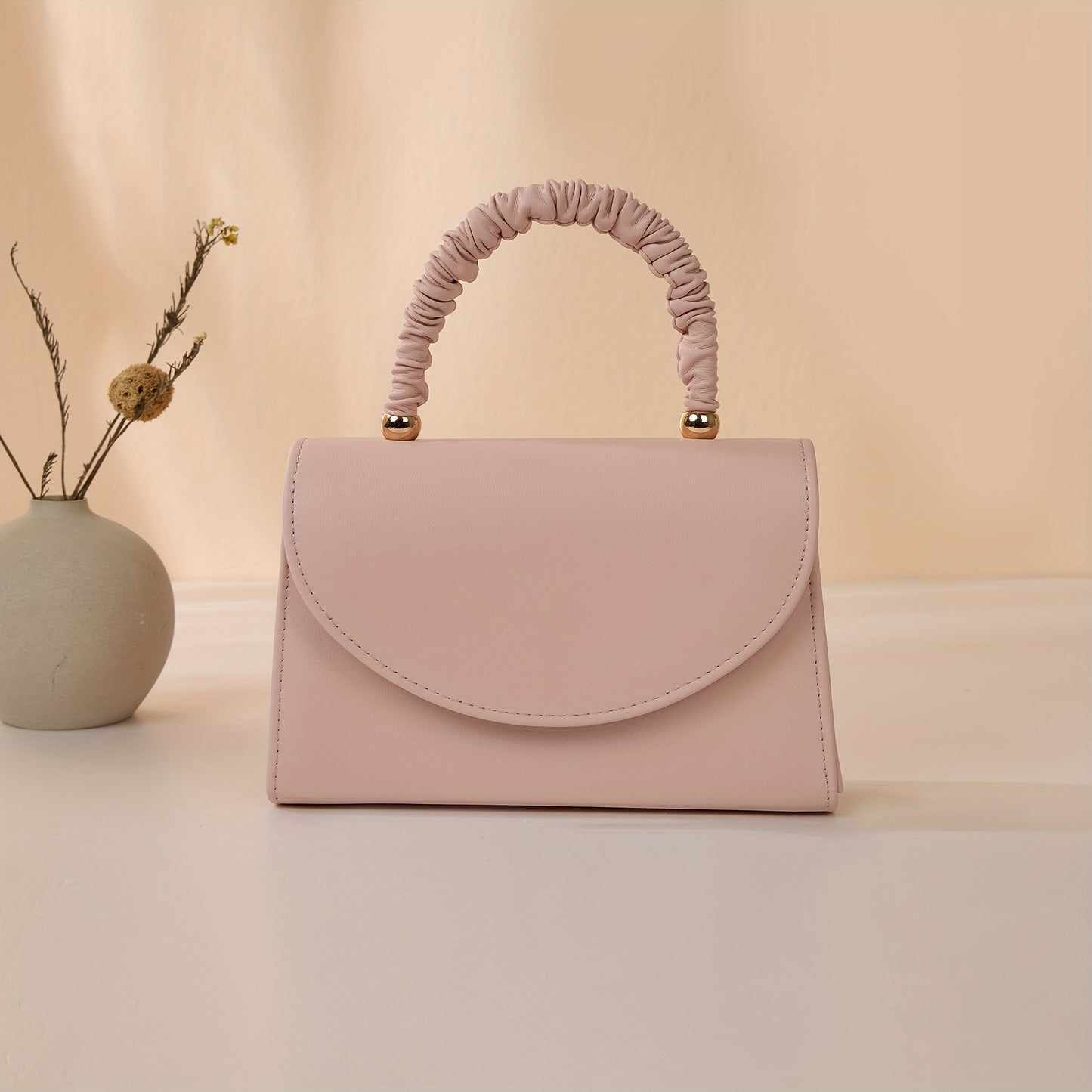 Women's Elegant White PU Evening Handbag with Ruffled Handle & Closure - Detachable Crossbody Strap, Golden-Tone Hardware, Lightweight Square Wedding/Party/Dinner Bag for Prom, Banquet - Perfect Gift for Women (Red & White Av