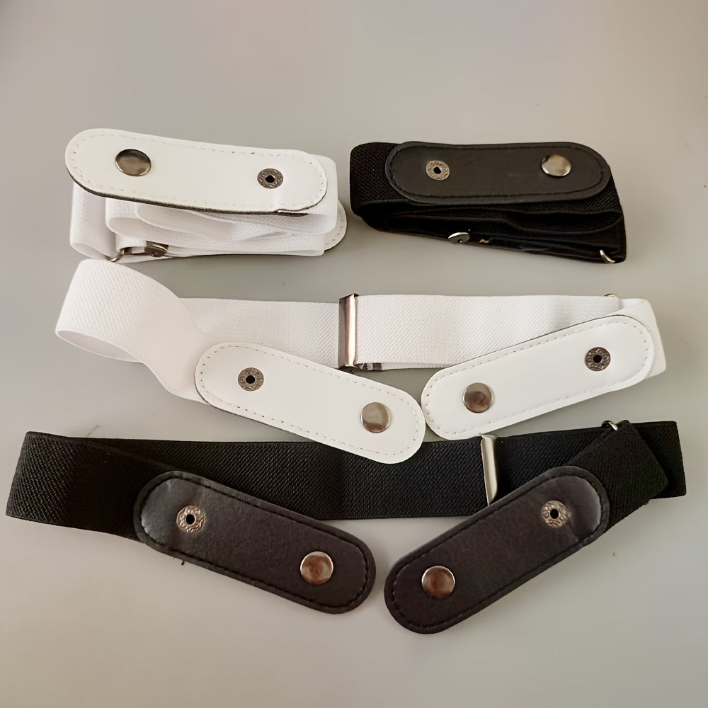 Lot de 2-4 ceintures élastiques unisexes sans boucle – Bande de taille extensible invisible, style streetwear décontracté pour jeans et jupes, avec couture, lavable à la main ou en machine, taille unique, ceinture de mode polyvalente