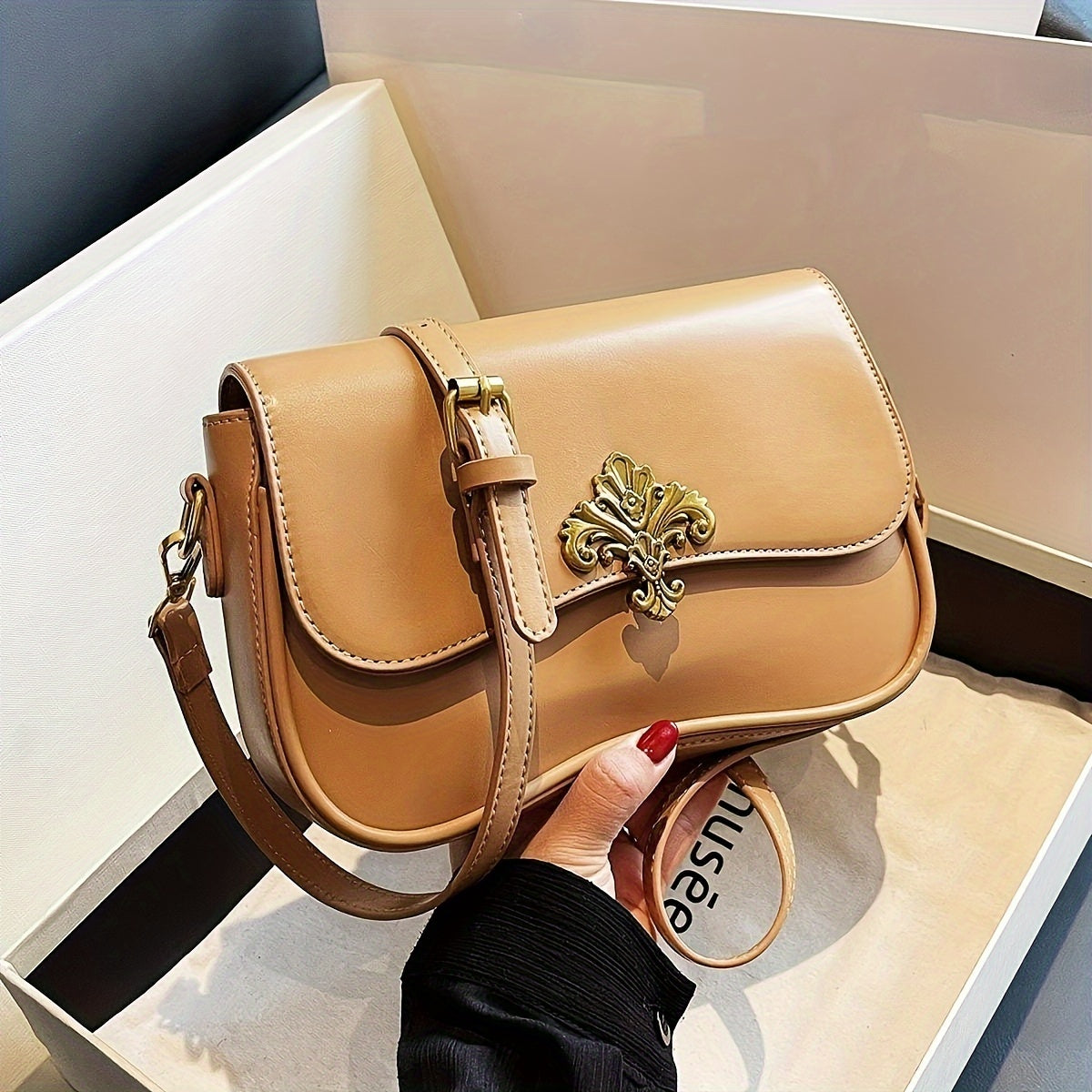 Sac bandoulière grande capacité pour femmes – couleur unie, élégant et pratique