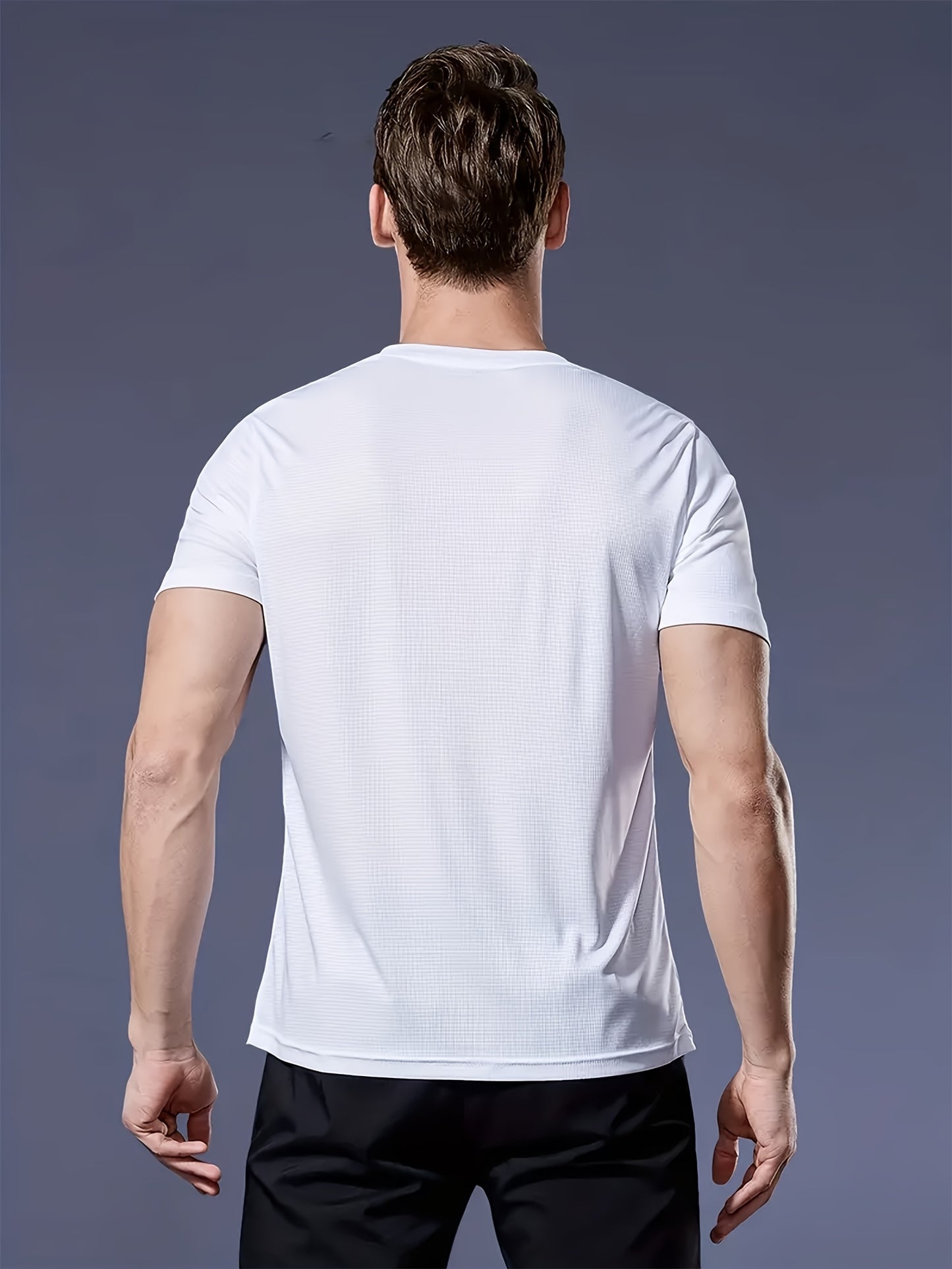 7pcs Men's Quick-Dry T-Shirts - Breathable, Sweat-Wicking Crew Neck Tees for Gym & Running, Lightweight & Comfortable