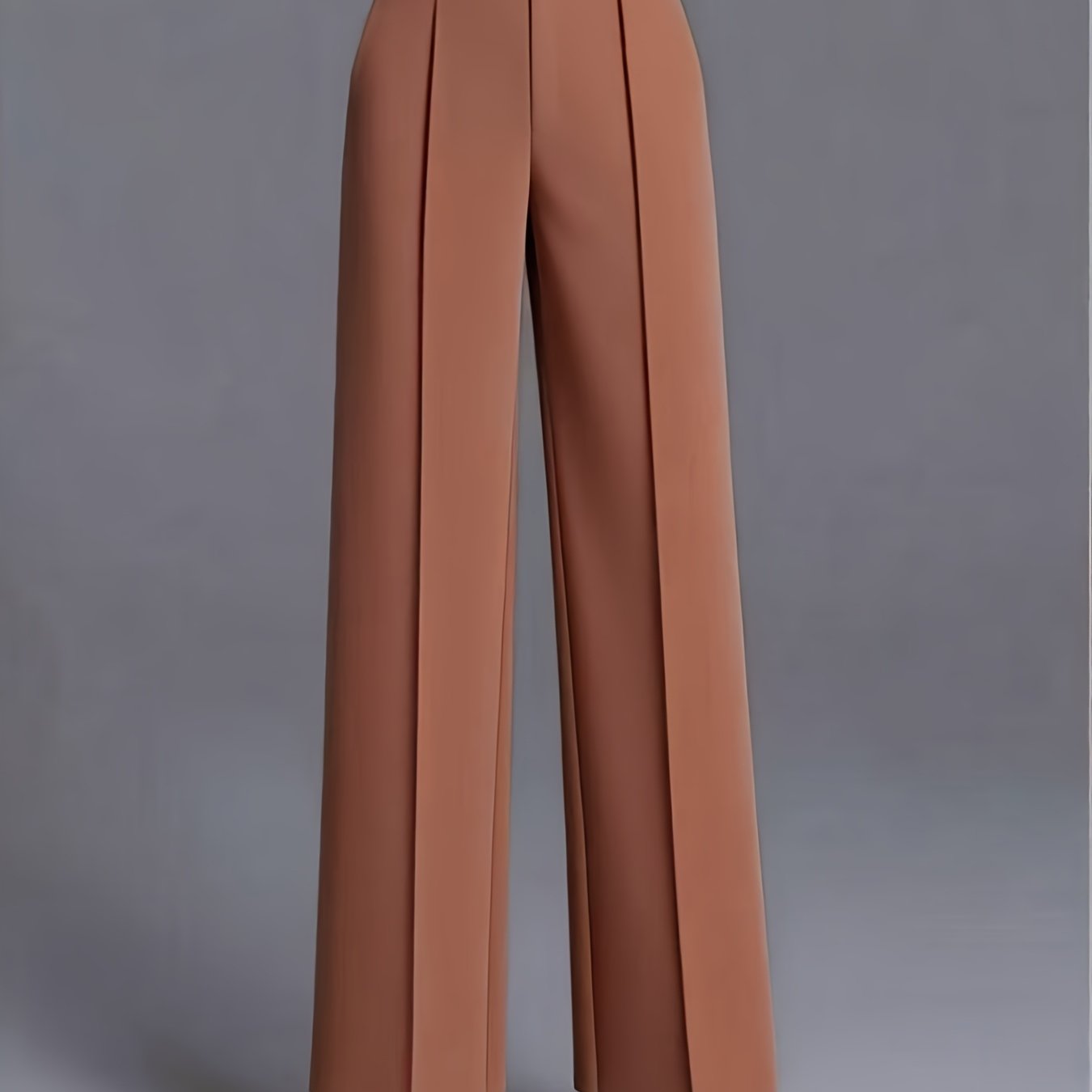 Pantalon Femme Taille Haute Oversize – Jambe Large avec Poches Obliques, Élégant et Décontracté, Tous Saisons