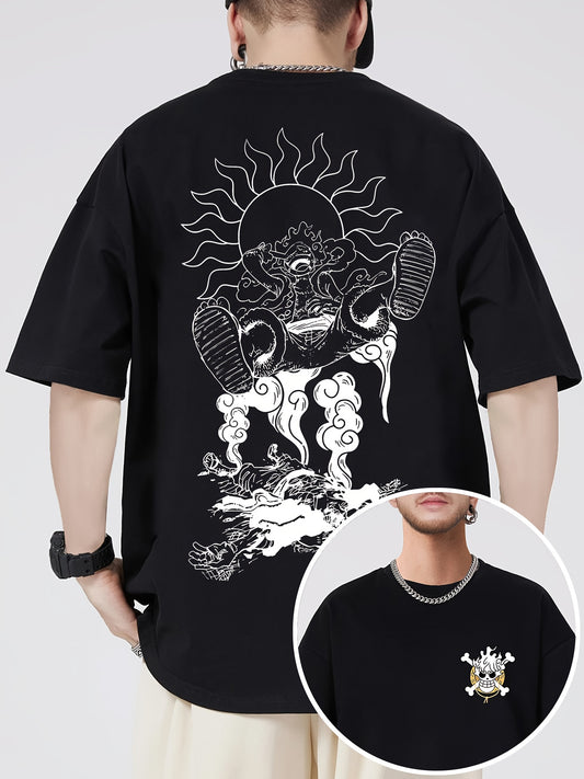 Men's & Women's 100% Cotton Anime Sun God & Japanese Manga Graphic T-Shirt - Breathable Summer Casual Round Neck Tee with One-Sword Sword Art Online Design for Outdoor Sports, Beach, Parties & Casual Attire - Ideal Gift for G