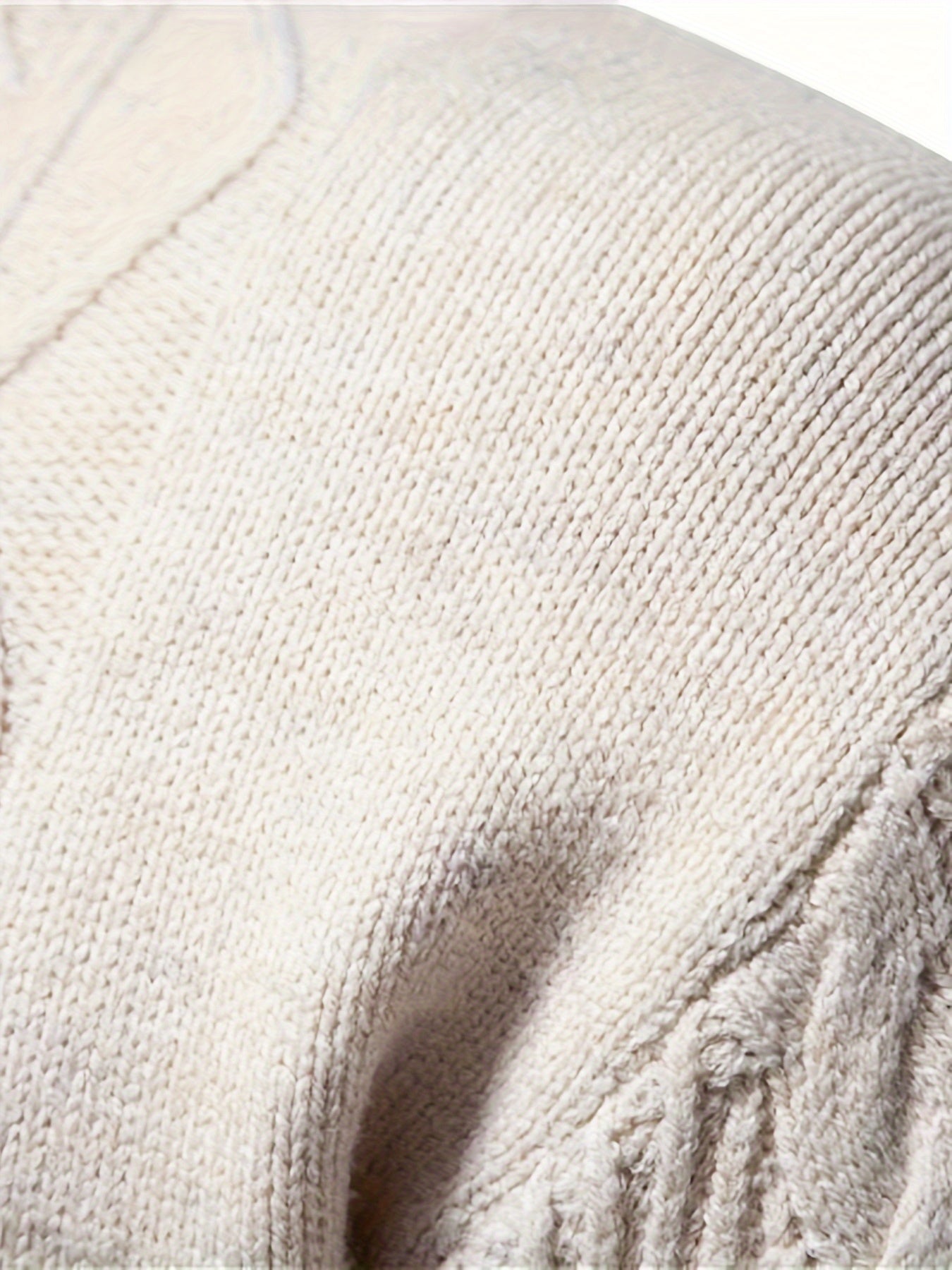 Men's Stylish Solid Knitted Pullover, Casual Mid Stretch Breathable Long Sleeve Crew Neck Top For City Walk Street Hanging Outdoor Activities