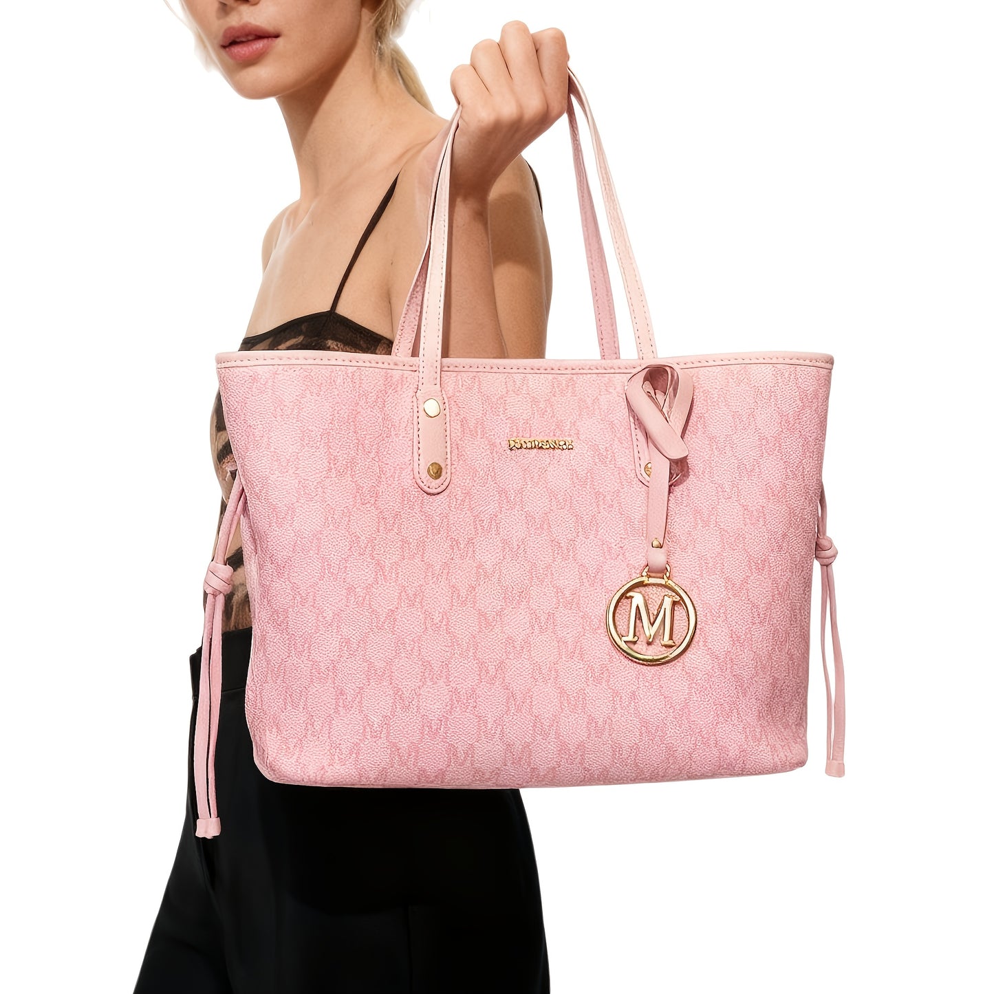 Sac Cabas Femme en PU Rose Vif – Grande Capacité, Fermeture Zippée, Élégant et Brillant, Durable, Idéal Voyage, Shopping et Usage Quotidien