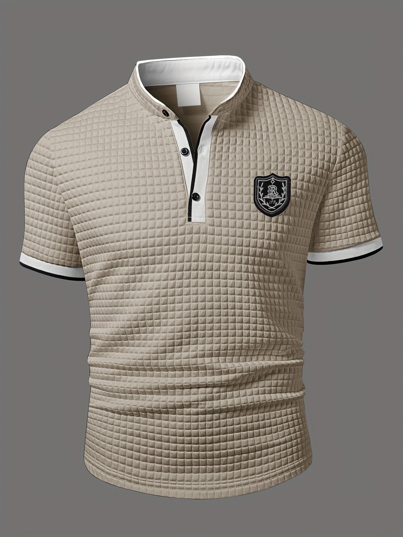 Men's Lightweight Moisture-Wicking Short Sleeve Shirt - Breathable Stretch Fabric, Henley Neck Casual Button-Up for Gym, Summer Outings & Parties (White)