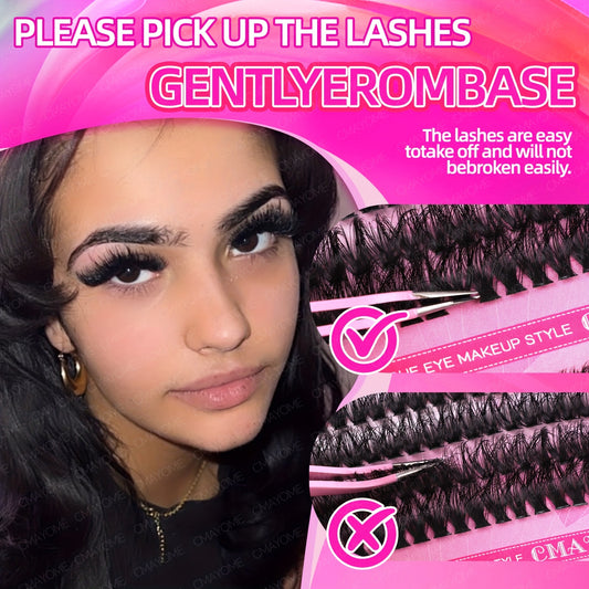 Set de Cils Postiches Fluffy – 240/640 pcs, Grande Capacité, 4 Styles à Mixer, Longueurs Mélangées 8-18 mm, Épaisseurs 10D-100D, Inclus Colle et Outils, Réutilisables et Durables, Idéal pour Débutants, DIY, Extensions et Effet Naturel