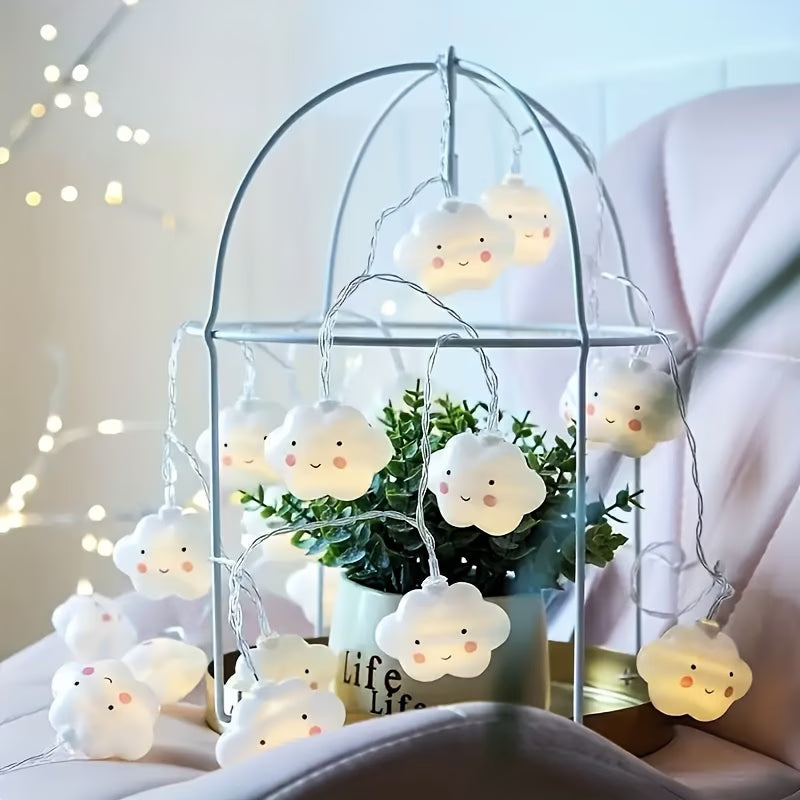 Star, Cloud & Smiley LED String Lights – 10 LED Nursery Fairy Lights (200 cm)