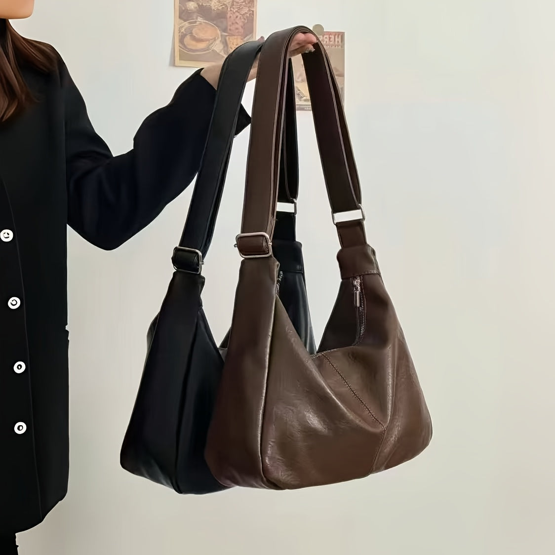 Sac et Bandoulière Femme Grande Capacité – Marron Café/Noir, Finitions Dorées, Spacieux pour Travail, Voyage et Quotidien, Durable et Facile à Nettoyer, Sac Élégant pour Bureau et Déplacements