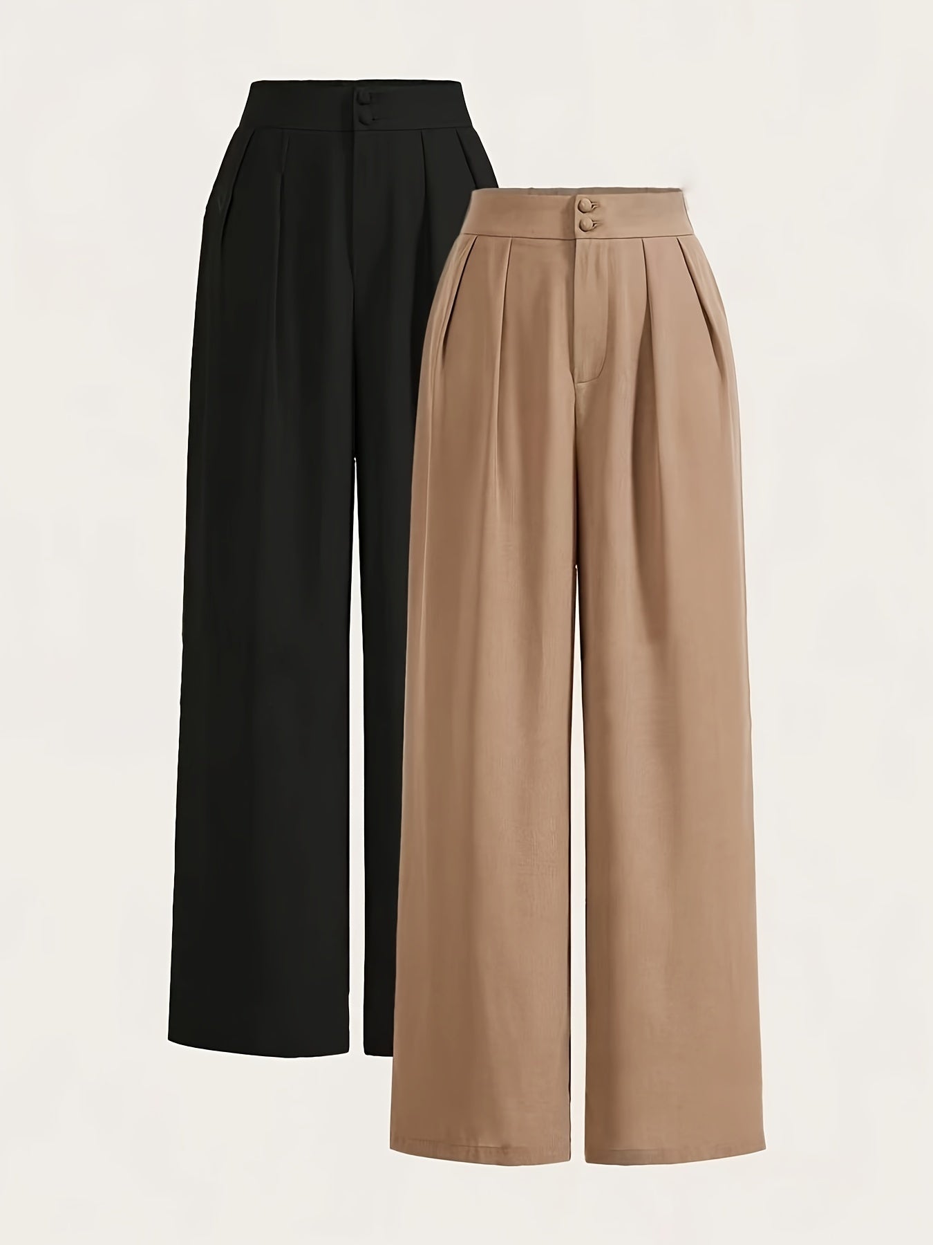 Ensemble deux pièces pantalon taille haute à jambes larges