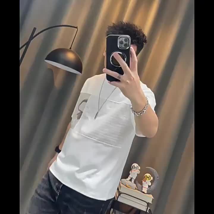 Men'S Slim-Fit Breathable Short Sleeve T-Shirt - Summer Casual Round Neck Tee with Geometric Pattern, Wrinkle-Resistant & Fade-Resistant, Lightweight for Casual Attire, Breathable Clothing | Trendy Casualwear | Comfortable Fi