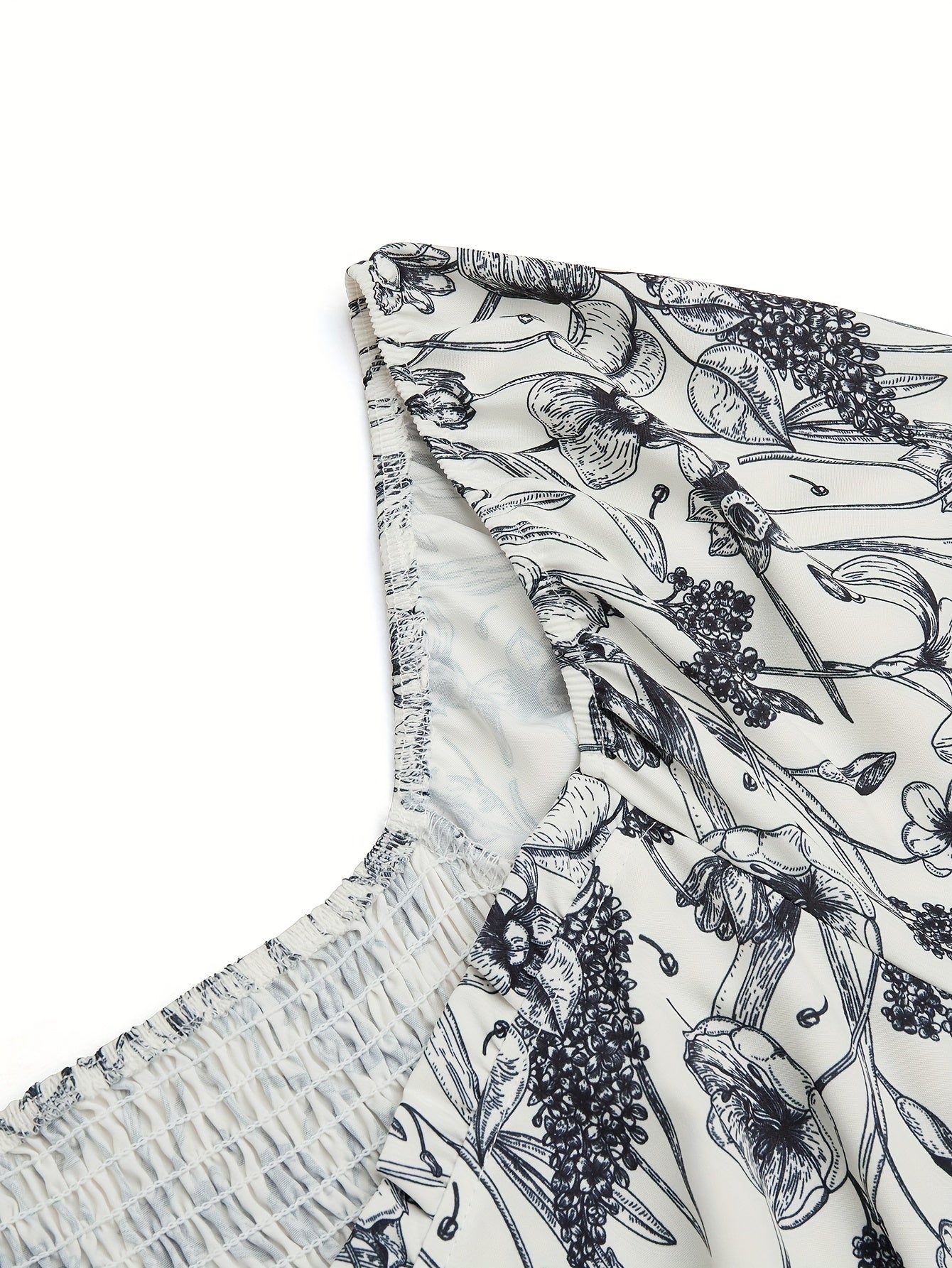 Robe fleurie décontractée élégante femme – col carré, manches, coupe A-line mi-longue avec smocks, coupe ample, printemps/été/automne, vacances et sorties décontractées, matière respirante, mode printemps