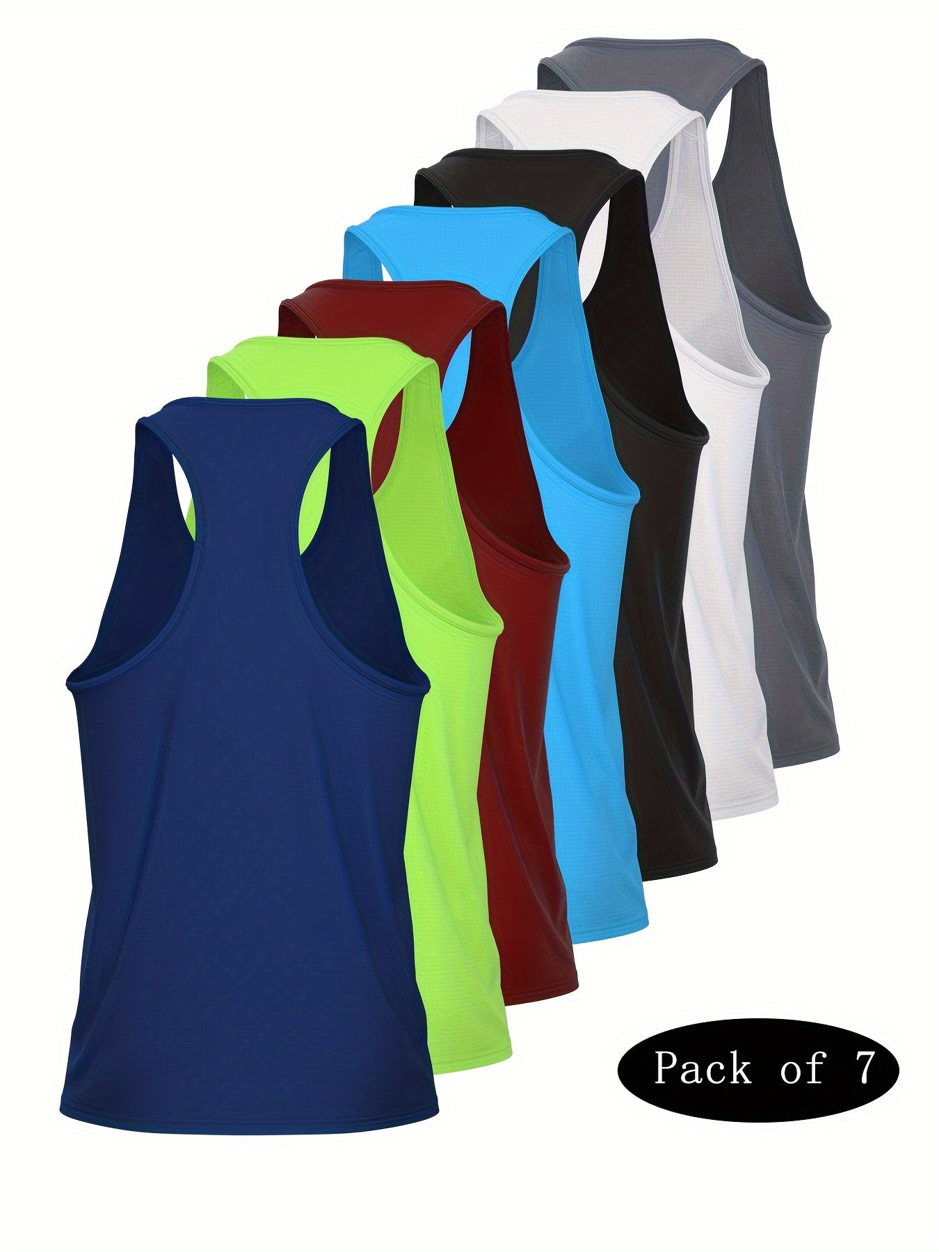 Lot de 7 débardeurs sportifs pour homme – légers, respirants et à séchage rapide, idéaux pour le basketball, le marathon et la remise en forme – vestes d’entraînement sans manches