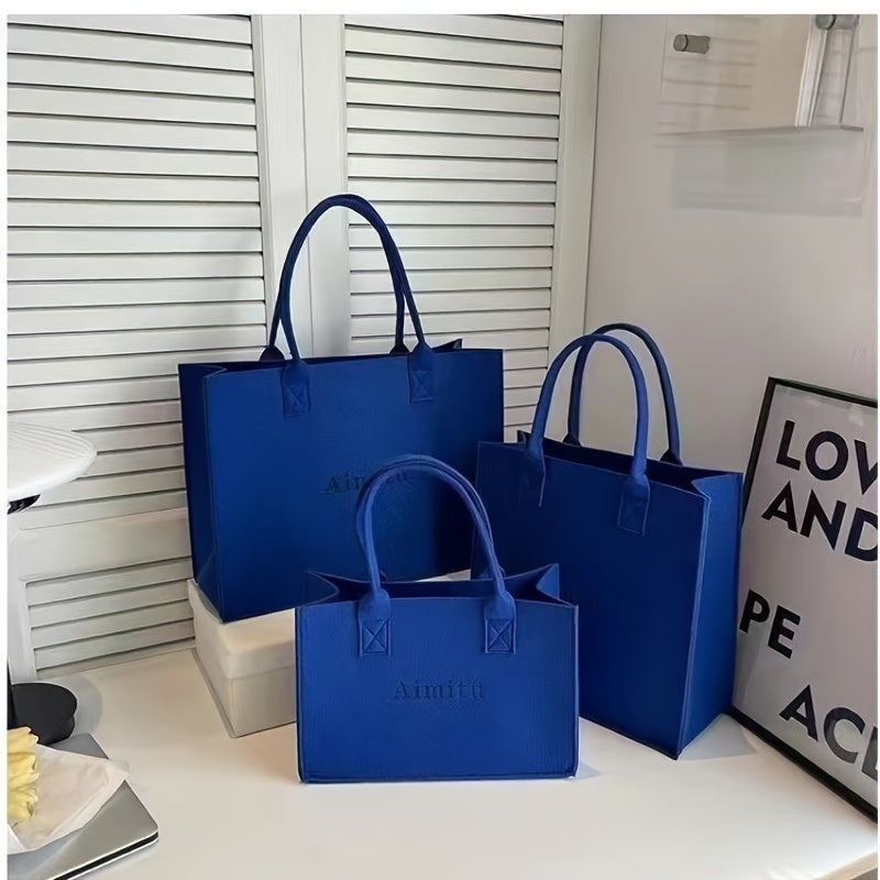 Sac Cabas en Feutre Simple pour Femmes – Idéal pour Employées de Bureau, Étudiantes, Fêtes, Déplacements, Extérieur, Léger avec Grande Capacité de Rangement