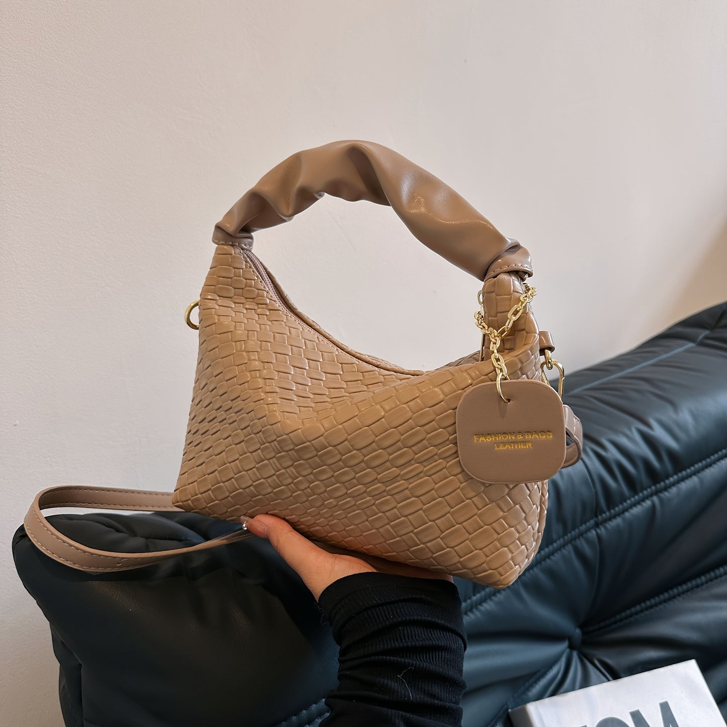 Sac tressé pour femmes – mini sac élégant, style hobo plissé simple, pratique et tendance