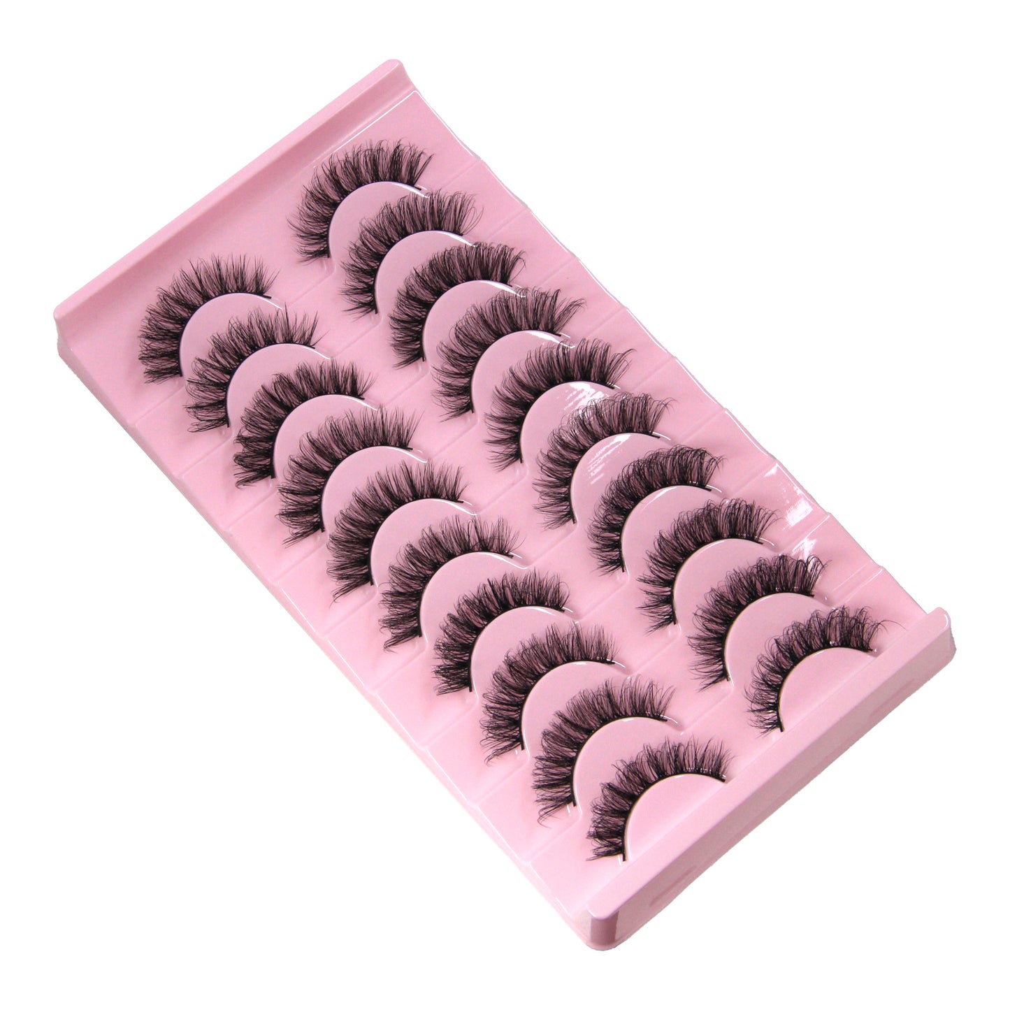 Faux cils effet naturel et duveteux, 10 paires, courbure DD, extension en bande complète, sans parfum, réutilisables