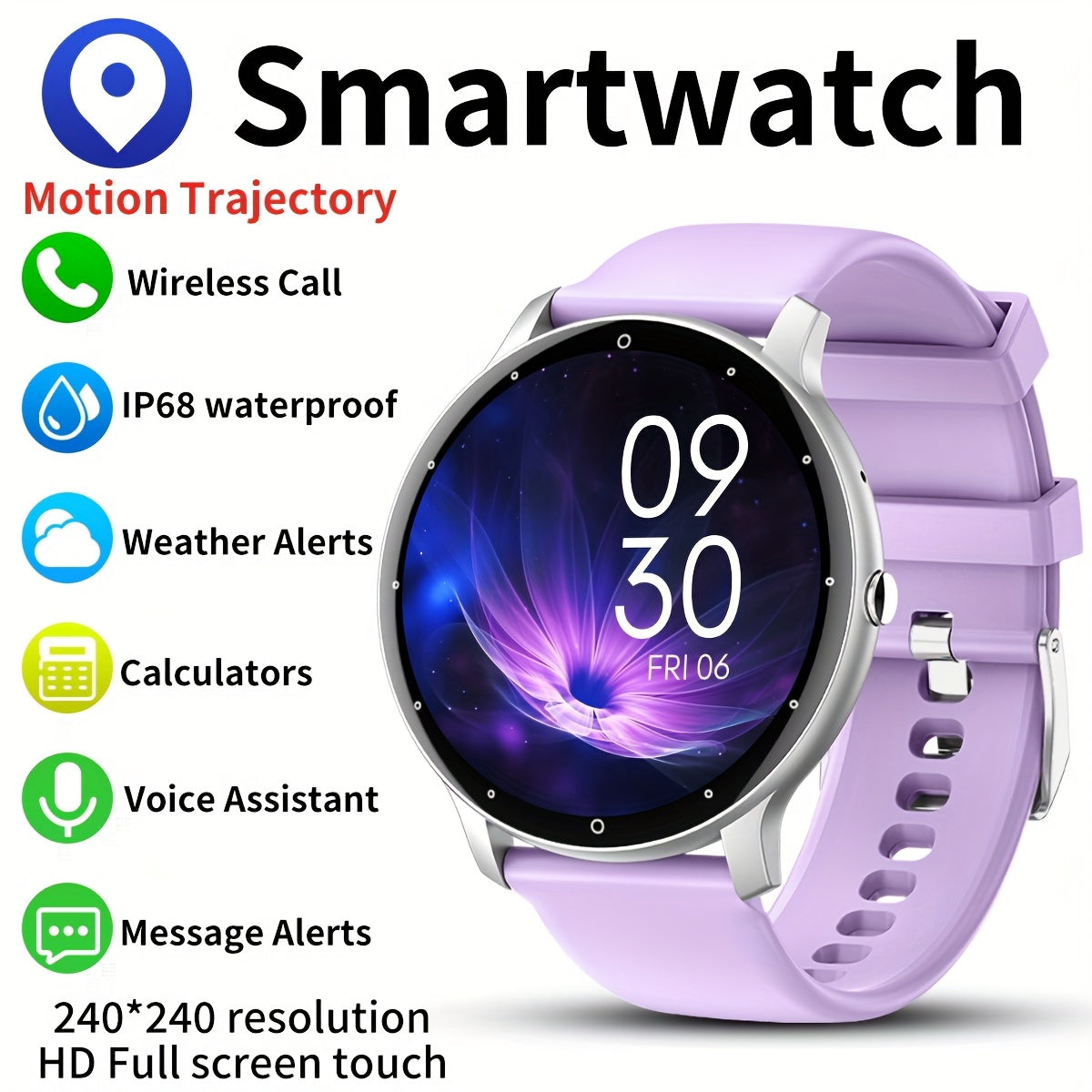 Functional Smartwatch for Men & Women - 3.25cm Full Touch Screen, High-Quality Display, Answer & Make Calls, Message Reminder, Sports Pedometer, Information Alerts For Iphone/android Phones, Friend Gift, Birthday G