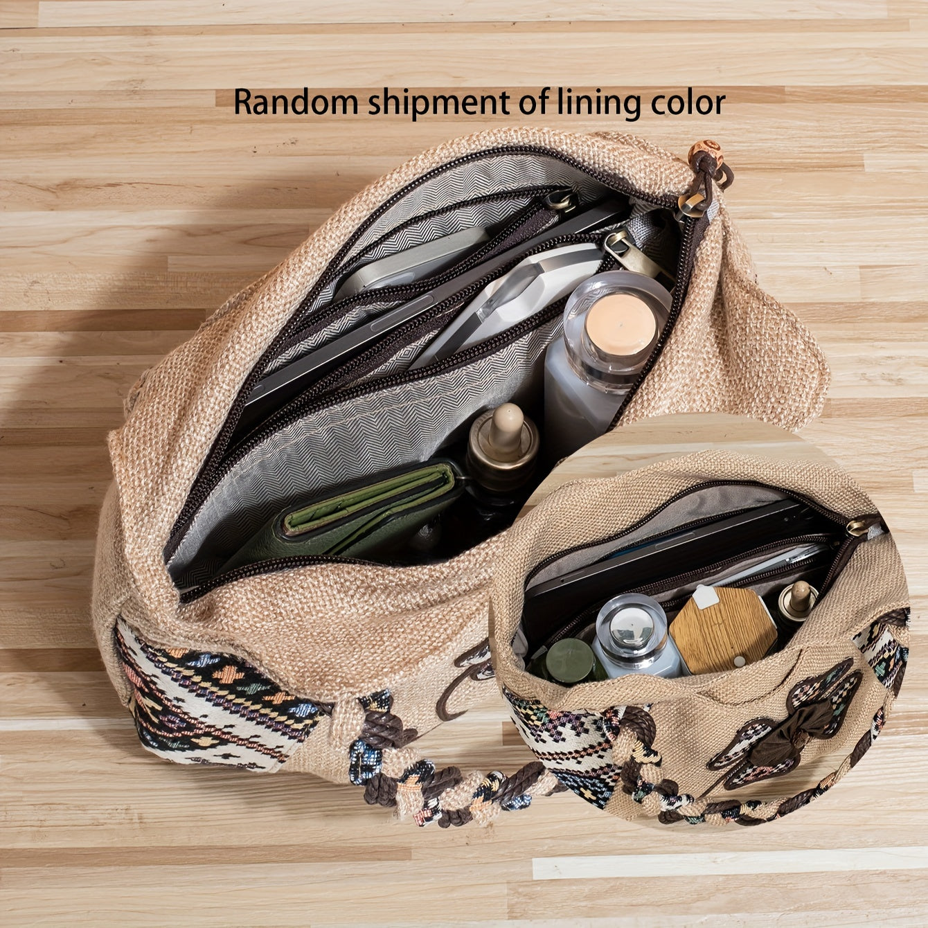 Sac fourre-tout vintage brodé floral – style ethnique rétro, sac hobo bohème décontracté pour femmes