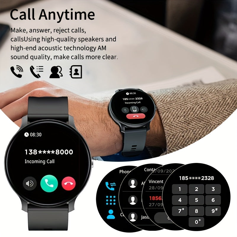 HD Smartwatch - 3.71cm Touch Screen,, AI Voice Control, 100+ Workout Modes, Music & Camera Remote, for iPhone & for Android, Ultra Thin Smart Watch, Sports Companion, Activity Tracking, Stylish Tech, Sleek Design, Hi