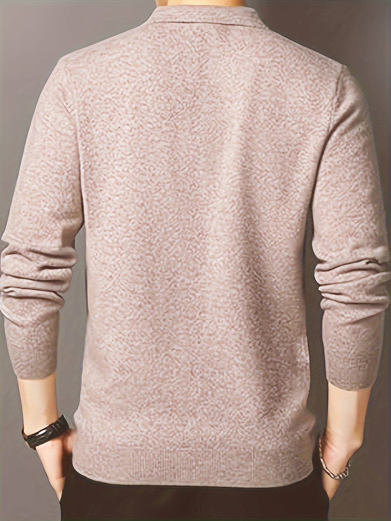 2024 New Cross-Border Men'S Polo Collar Button Knitted Sweater (Men'S Warm Top)