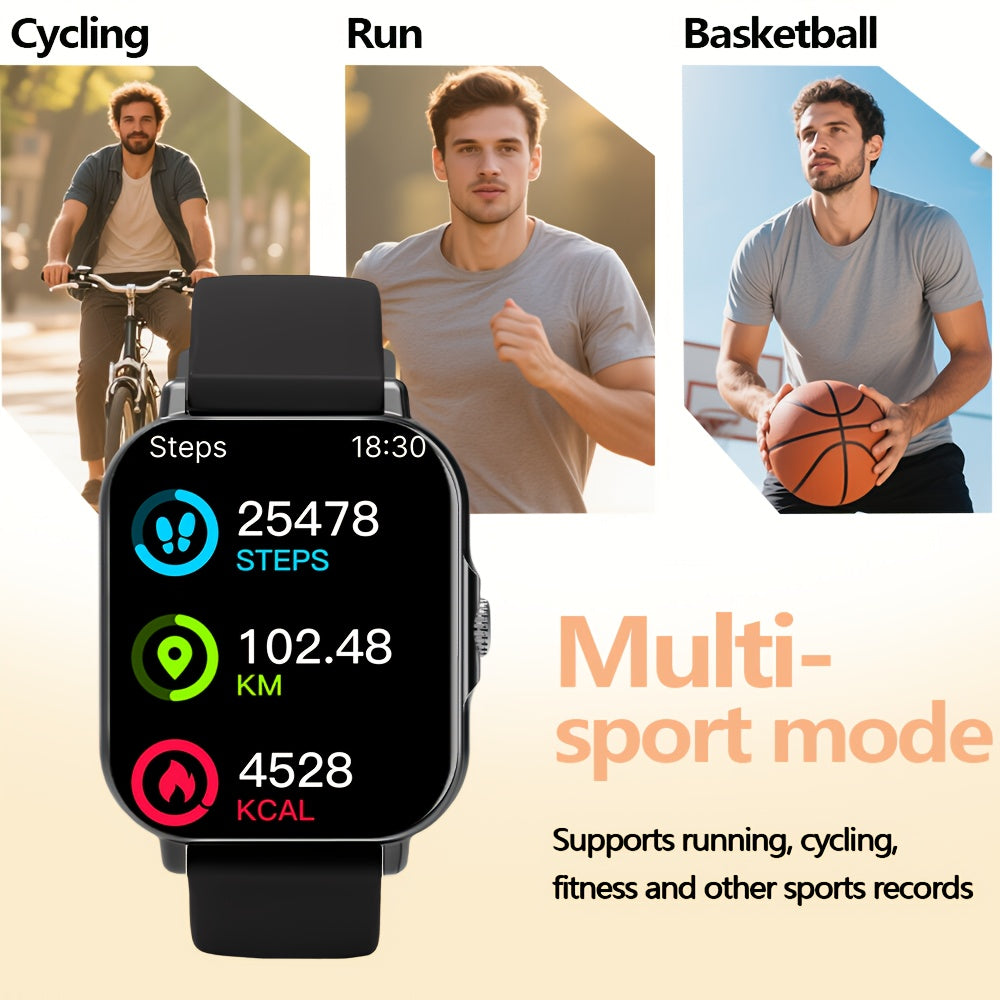 Montre Connectée 2025 Homme & Femme – Dernier Modèle avec Fonctions Multiples : Mode Sport, Alertes Messages, Notifications d’Appels, Réveil, Batterie Rechargeable USB