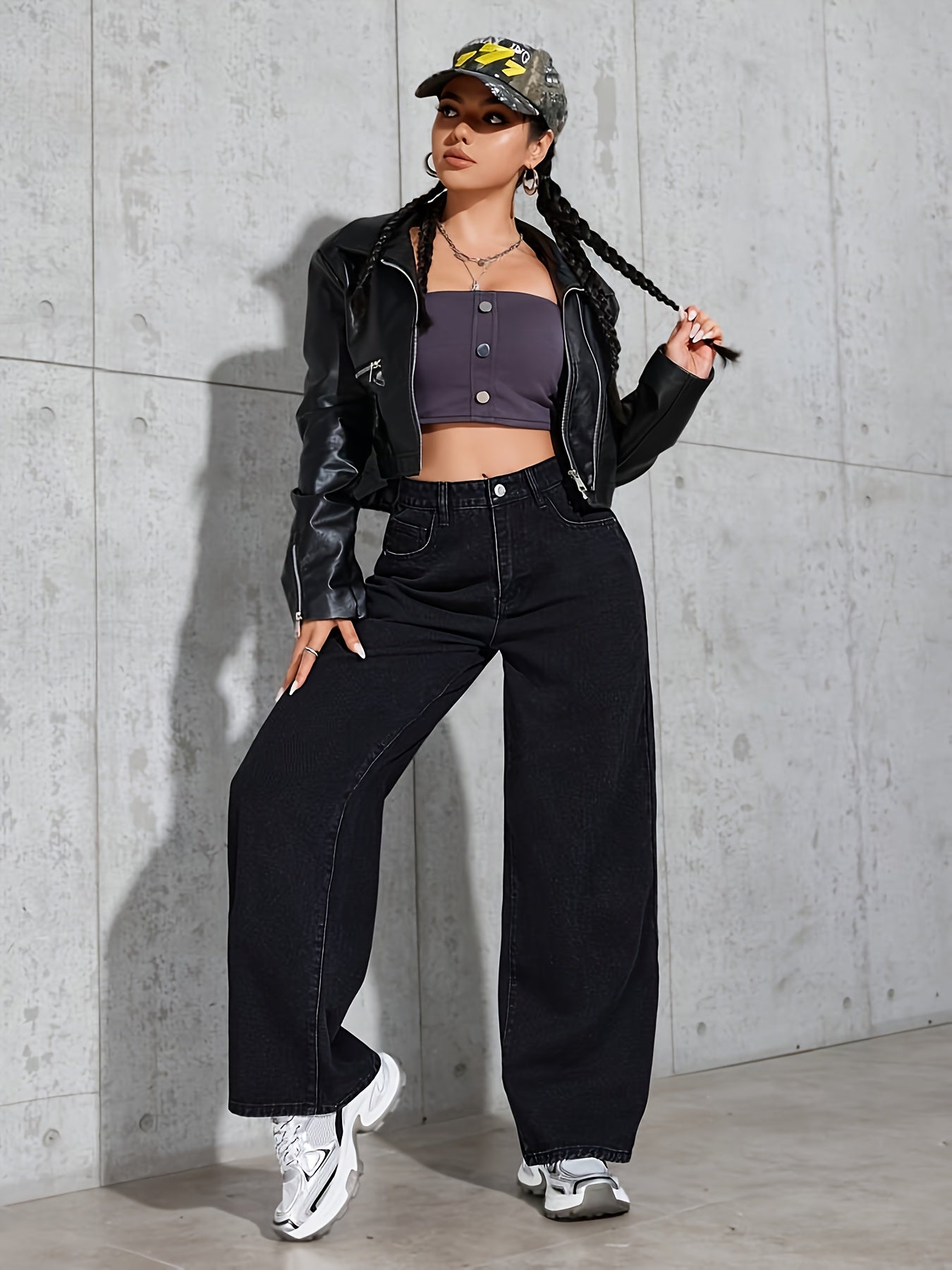 Jeans Femme CPUY Extensible Non Transparent Jambe Droite Taille Mi-Haute Longue Toute Saison Décontracté et Formel Lavable