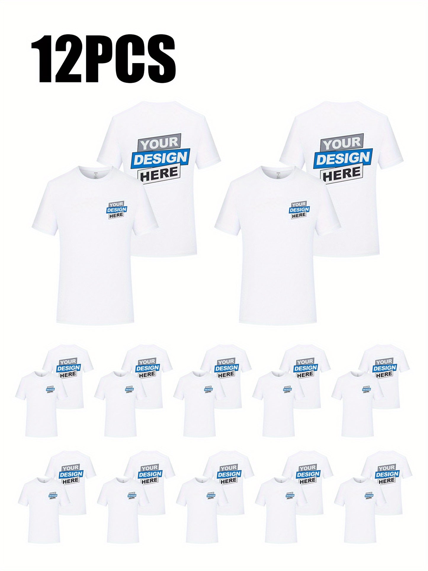 12pcs T-Shirts Sport Personnalisables – Séchage Rapide