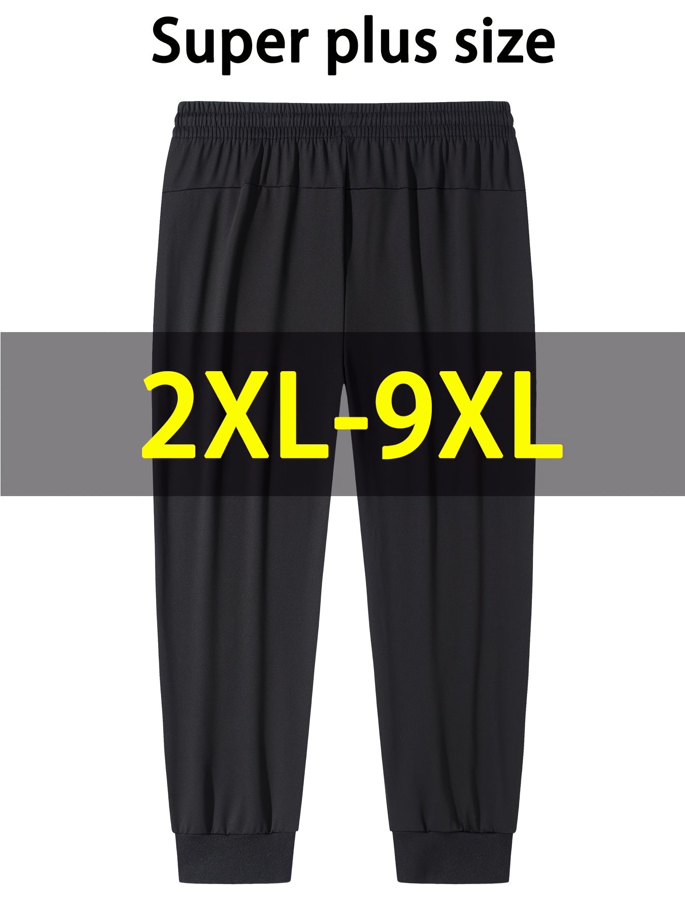 Joggers grande taille pour homme (2XL–9XL) – tissu stretch à séchage rapide, taille élastique à cordon, coupe ample, idéals gym, running et usage quotidien, couleurs noir, gris et bleu