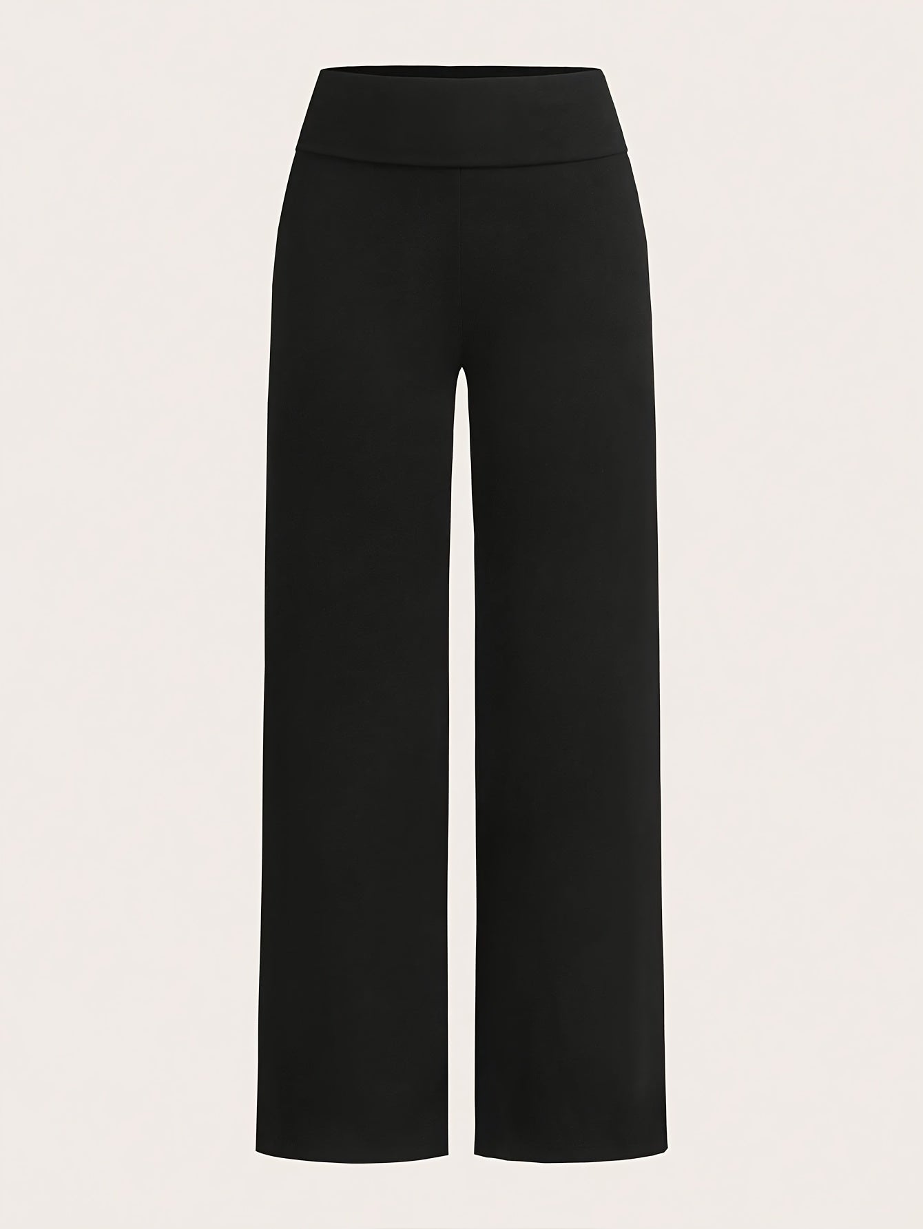 Lot de 2 Pantalons Femme – Taille Haute, Jambe Large Droite, Décontracté et Confortable, Tous Saisons