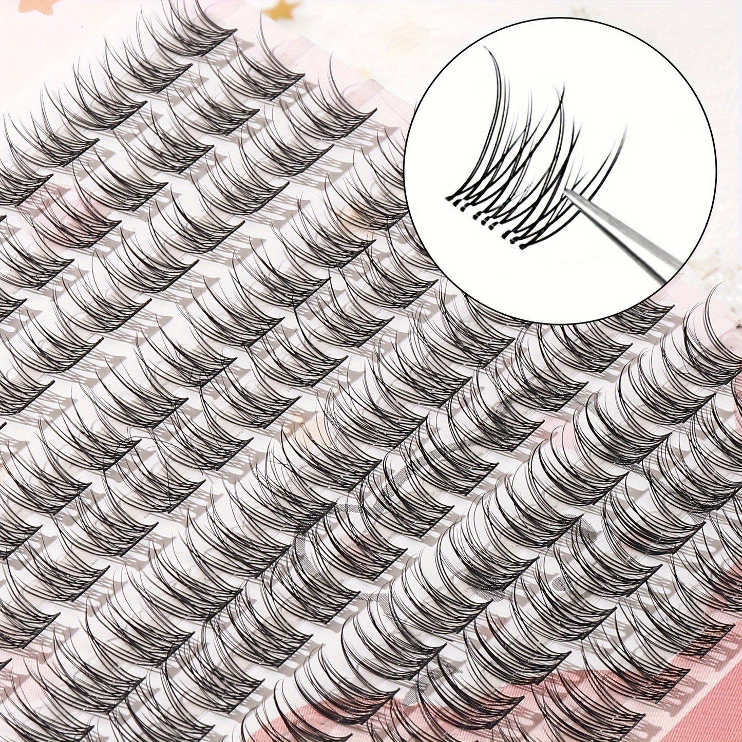 Lot de Cils Faux Autocollants DIY – Style Cartoon, Effet Naturel, Touffes Fluffy Épaisses, Courbure C, Longueurs 10-12mm, Épaisseur 0.05mm, Réutilisables, Idéal Débutants, Pack Paire Unique