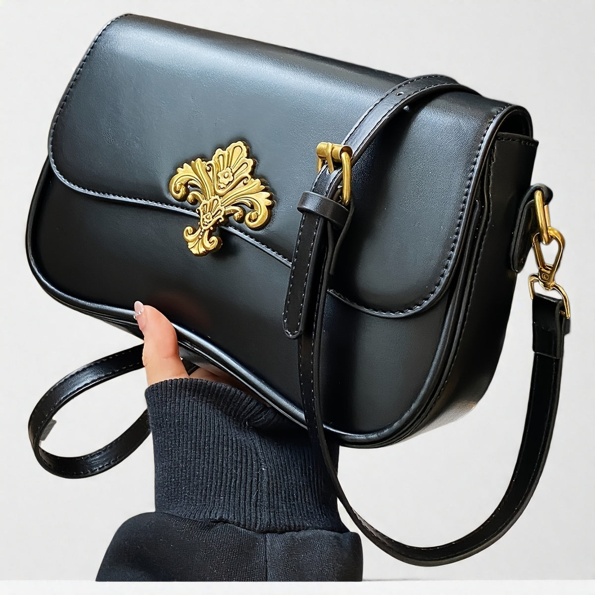 Sac bandoulière grande capacité pour femmes – couleur unie, élégant et pratique