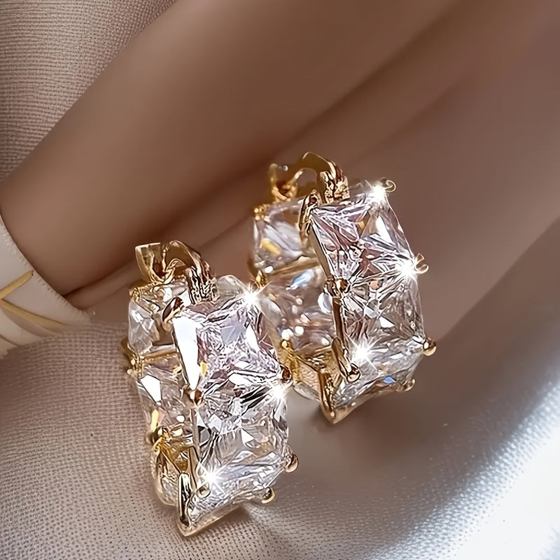 1 Paire de Boucles d’Oreilles Pendantes Kc en Zircon Cubique Synthétique – Style Boho Luxueux, Parfaites pour Mariages, Fêtes et Événements Formels, Boucles d’Oreilles pour Occasions Spéciales | Design Boho