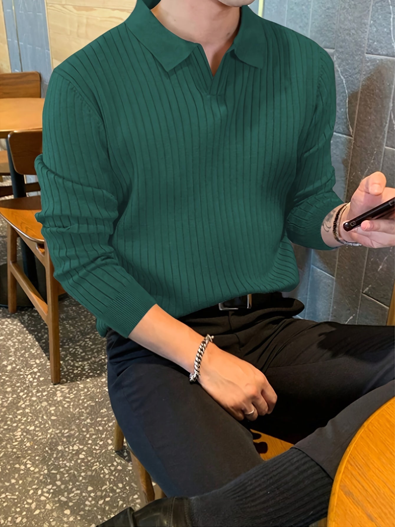 New Cross-border Men's Collar Sweater