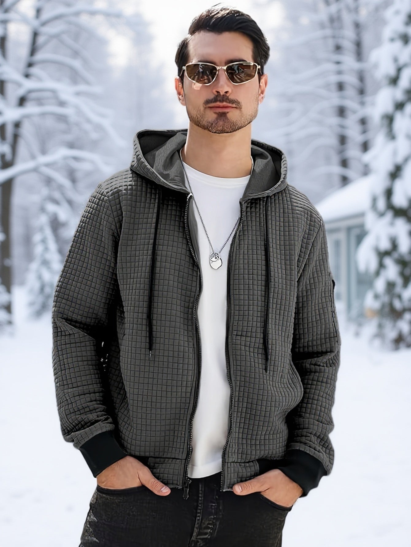 Veste ouverte à capuche pour homme grande taille – PLUS SIZE