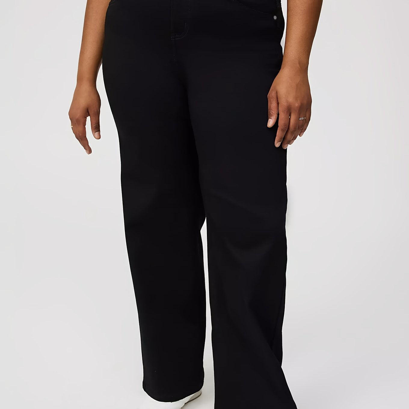 Jeans Femme Taille Haute – Coupe Droite, Denim Stretch Noir, Confort Toute Saison, Casual et Durable